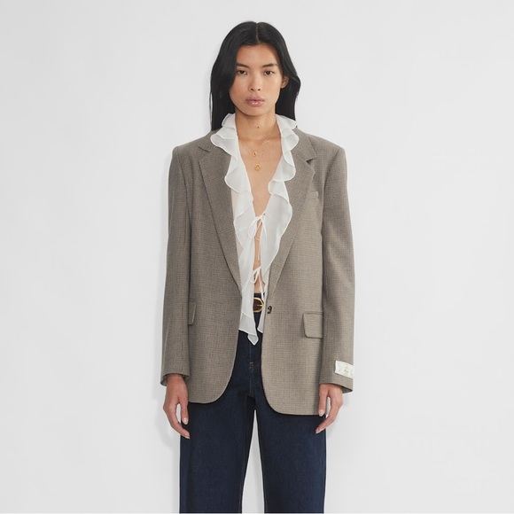 Aritzia Frenchy V-Neck Chiffon Ruffle Blouse - Picture 7 of 10